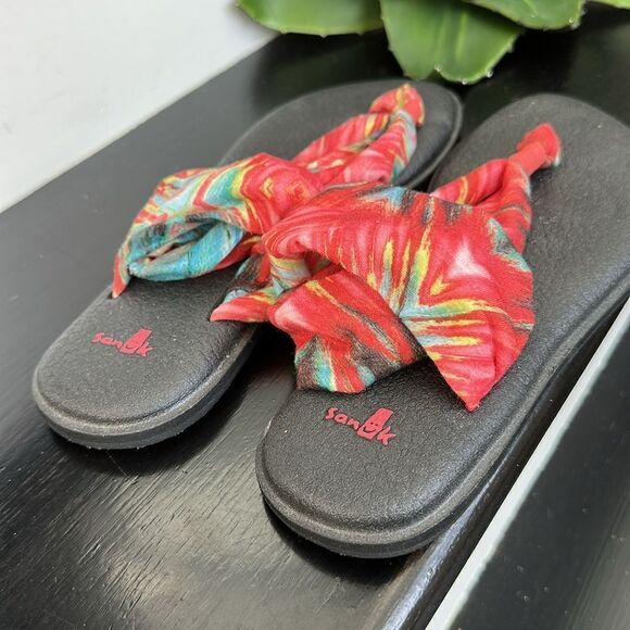 Sanuk sling tie dye sandals thong women’s 8 like new - Picture 3 of 6